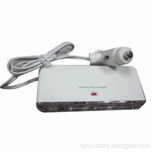 3-cigarette lighter with 1 USB, for car charger